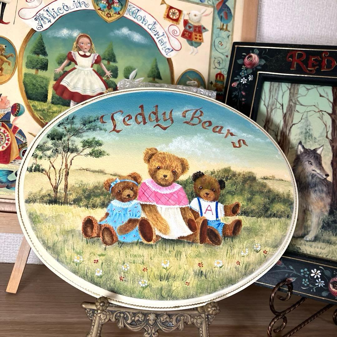 トールペイント作品 スリーベアーズのボックス テディベア親子