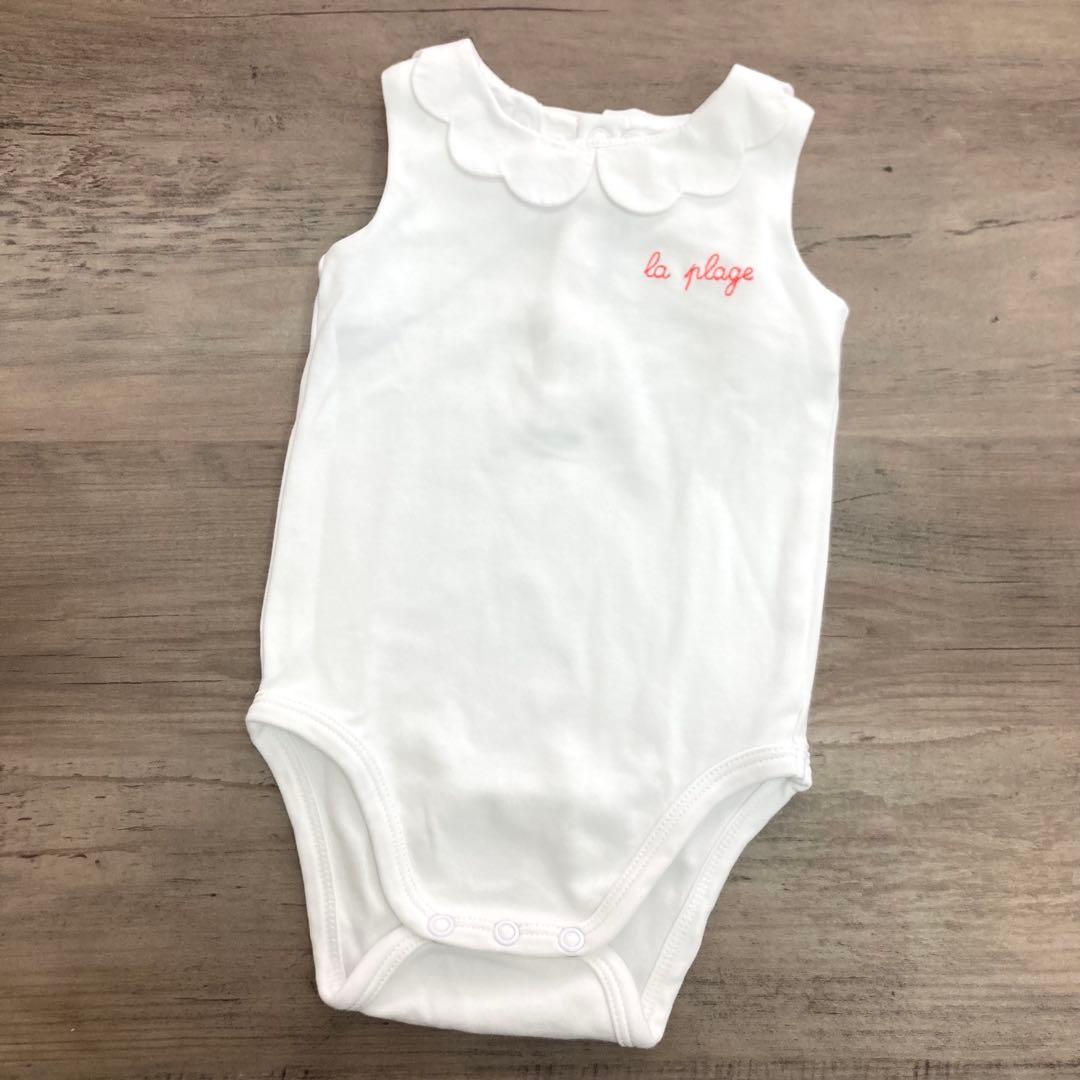 Jacadi♥ホワイト スカラップ襟 刺繍 ロンパース/3M 60cm - メルカリ