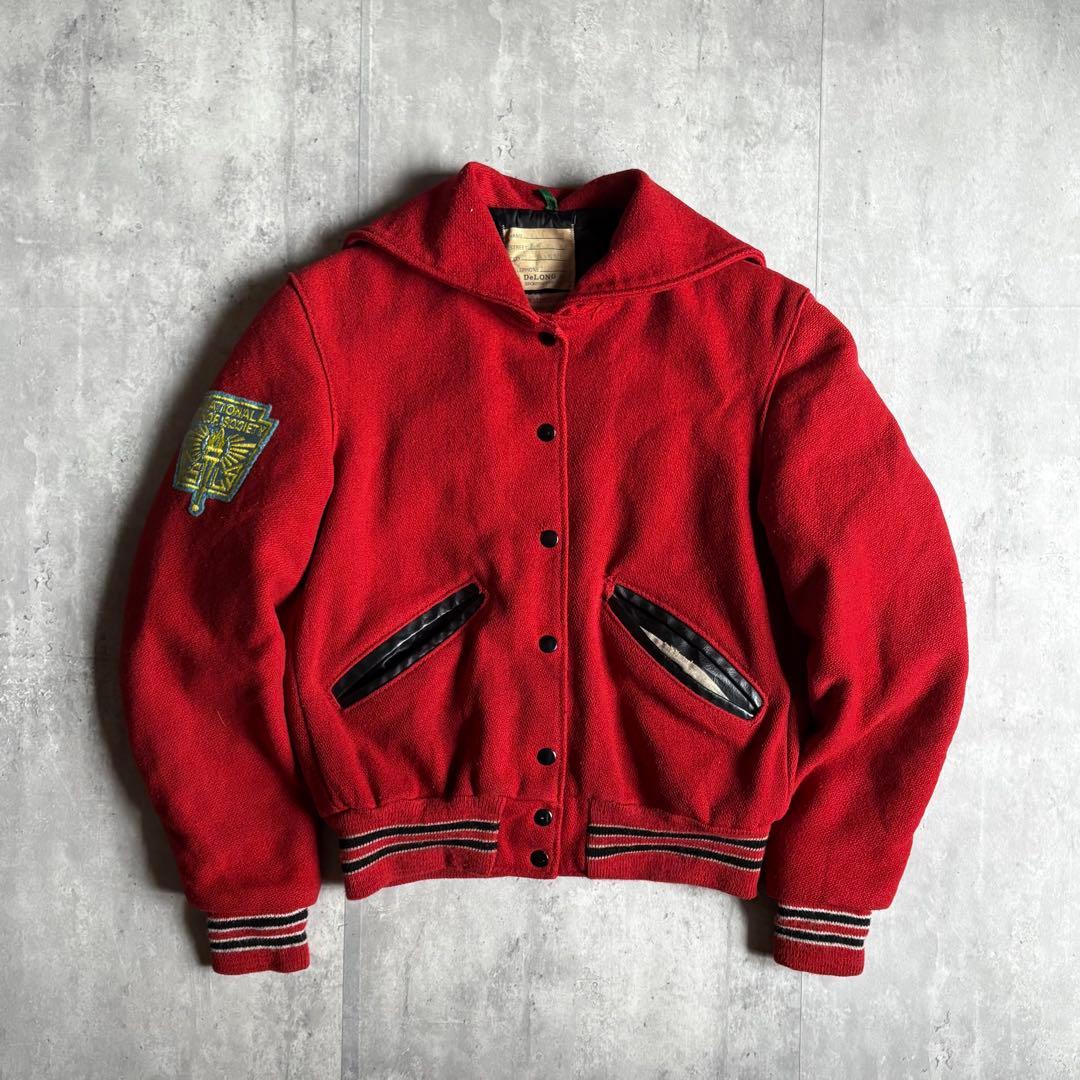 【70-80s vintage】スタジャン　セーラー　ブルゾン　短丈　古着 70-80s vintage】スタジャン セーラー ブルゾン 短丈 古着