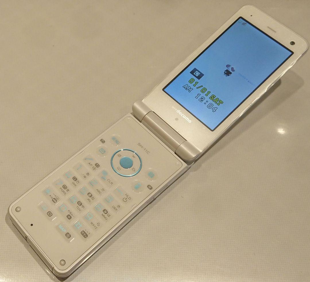 新品 レア ドコモ SH-11C ホワイト ガラケー ワンセグ ゲーム 携帯