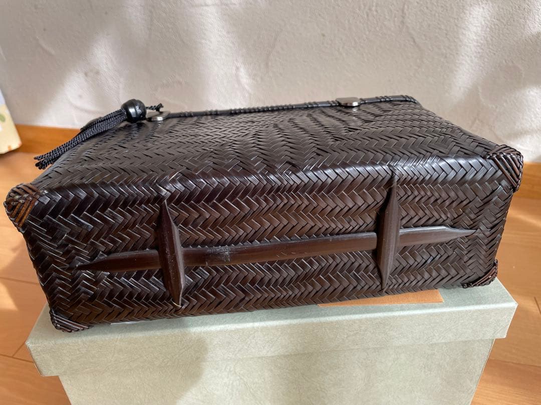 公長斎小菅 黒柄波網代ロングバッグ - メルカリ