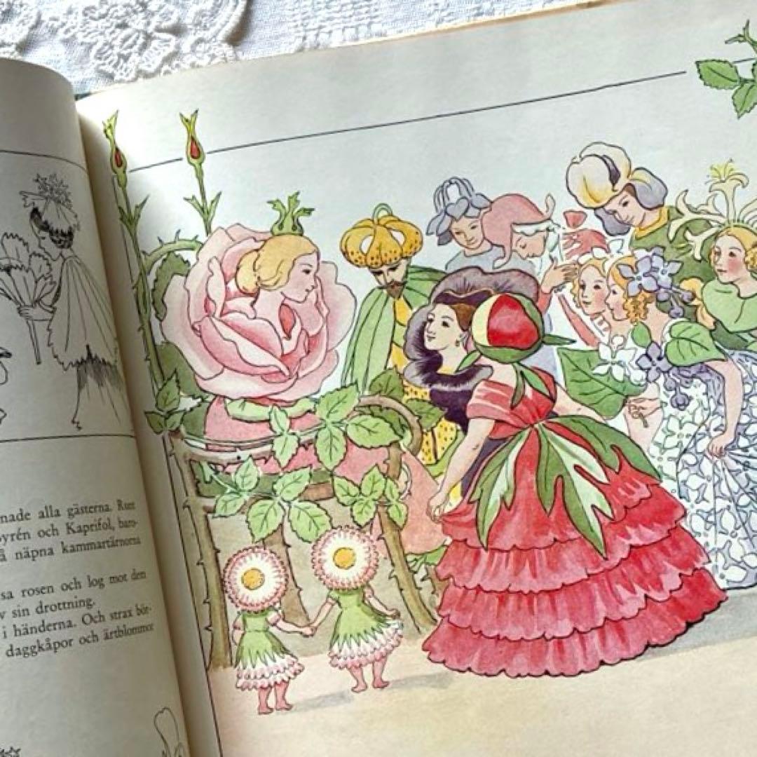 RT81 北欧ヴィンテージ絵本 エルサ・ベスコフ リーサの庭の花まつり
