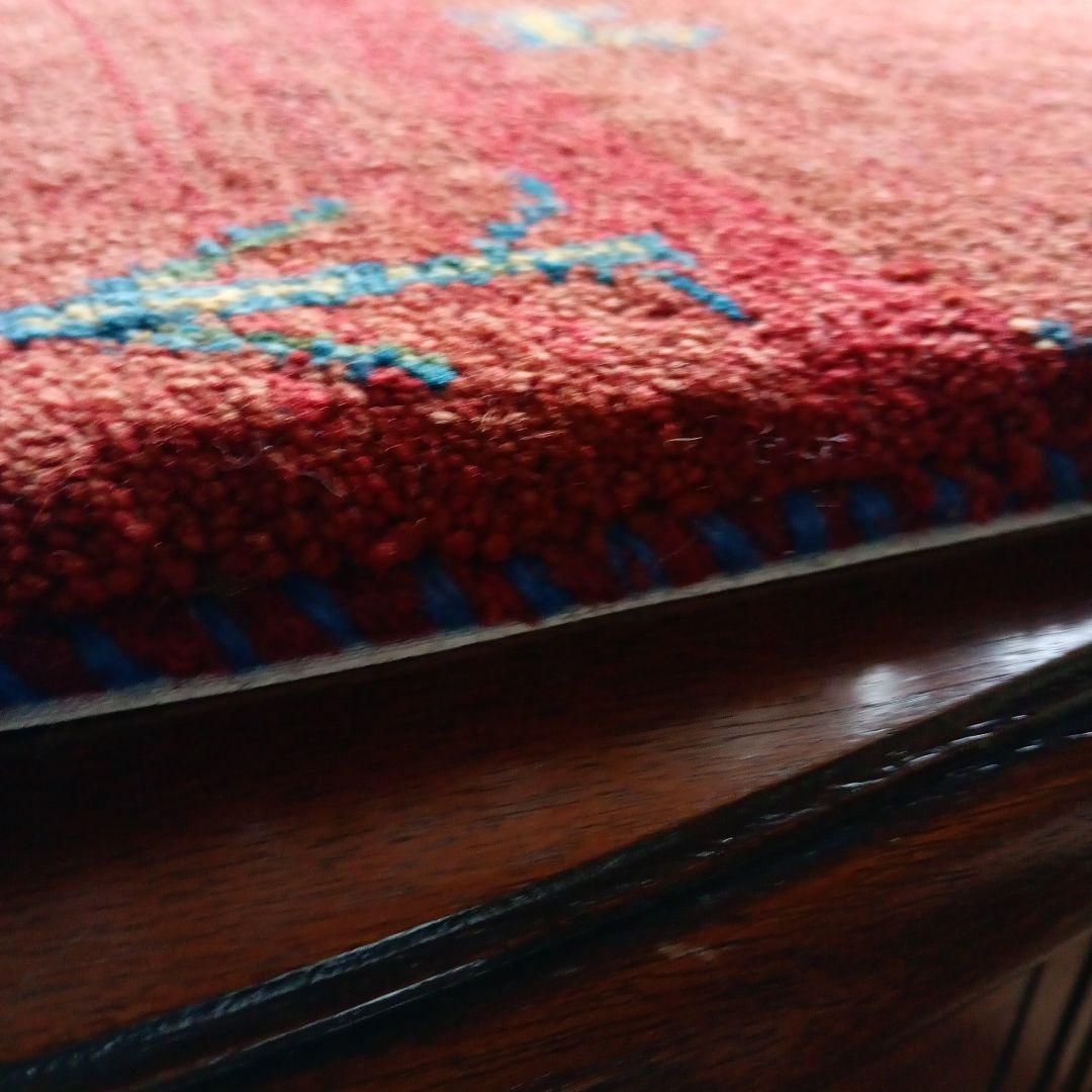 ギャッベ 座布団 イラン 手織り 草木染め 44×42 チェアマット 手紡ぎ