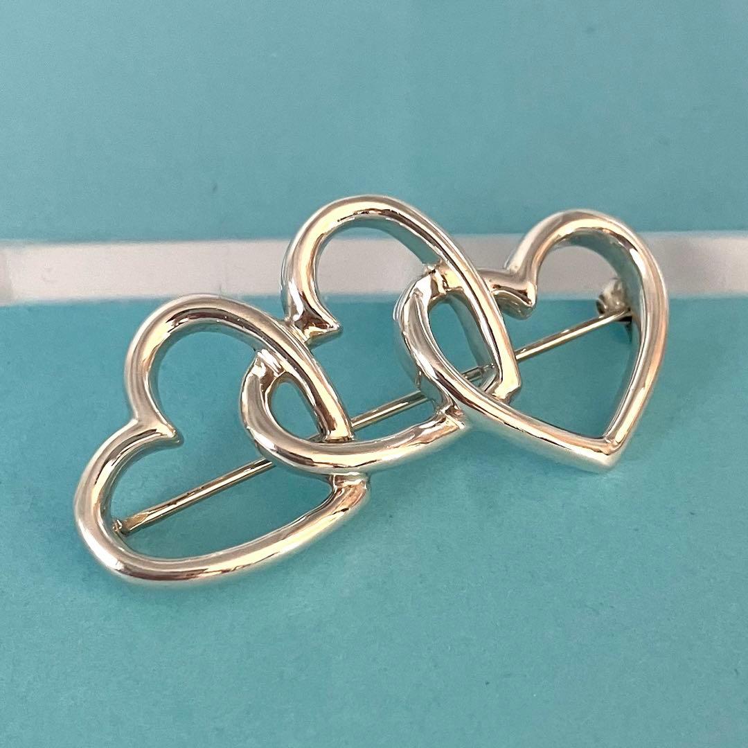 美品 TIFFANY＆Co ティファニー トリプル オープンハート ピンブローチ TIFFANY&Co.（ティファニー） トリプルハート ピンブローチ SV925