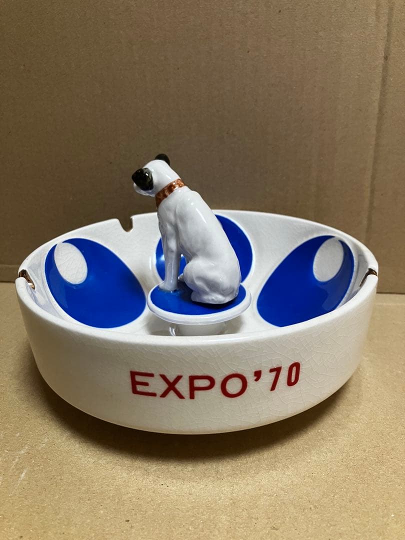 万博ビクター犬ニッパー犬置物EXPO'70灰皿昭和レトロ万国博覧会開催小物