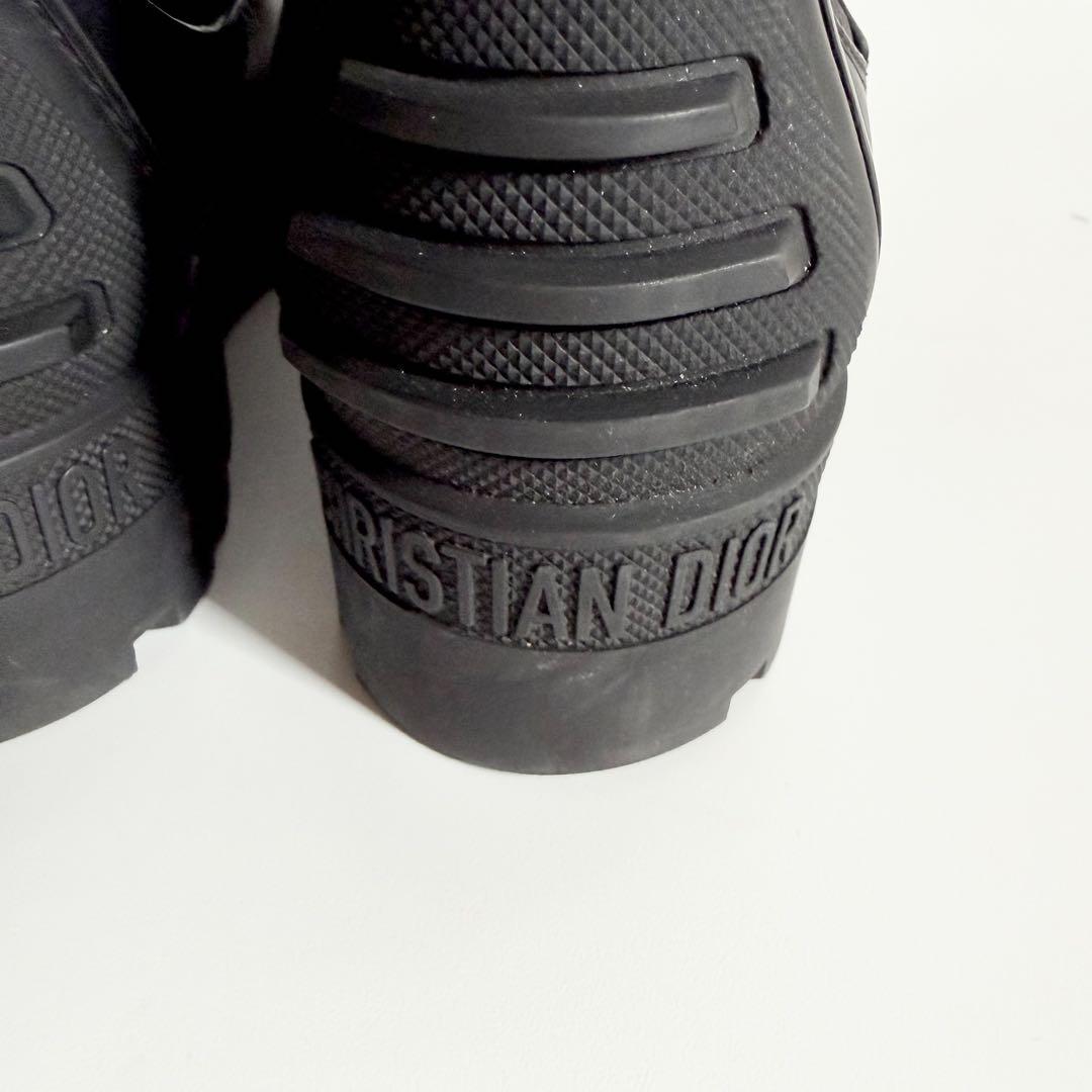 未使用級 ロゴ 厚底 DIOR チェルシーブーツ サイドゴア オールレザー