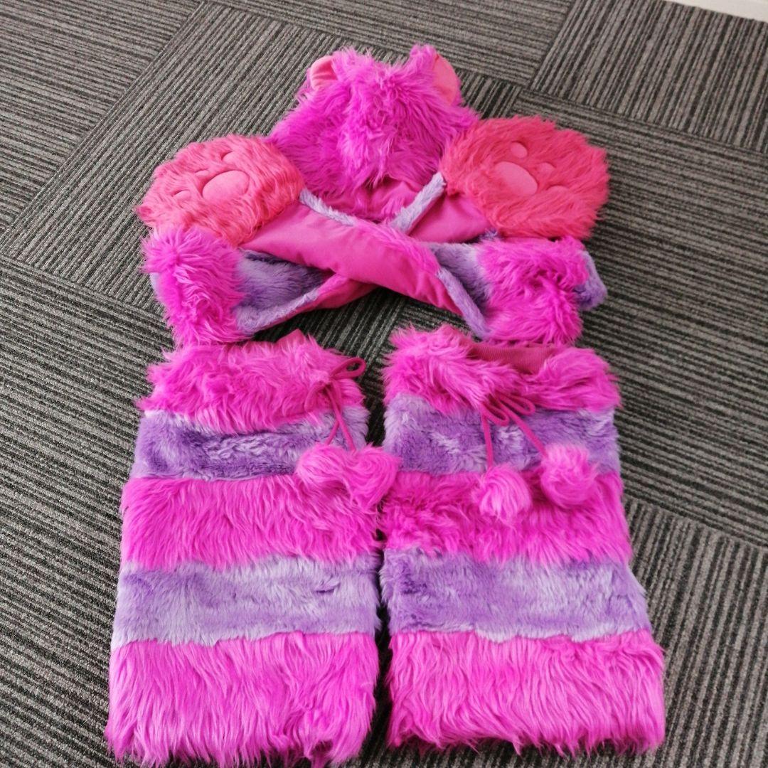 ディズニーランド　チェシャ猫　マフラーキャップ　レッグウォーマー　セット チェシャ猫 マフラーキャップ ディズニー - メルカリ