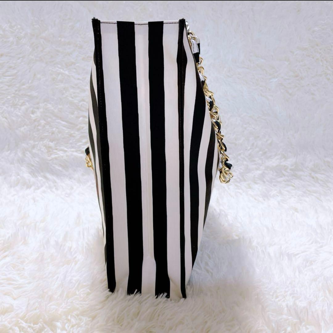 新品】ヴァレンティノ ストライプ トートバッグ 大きめA4 チェーン
