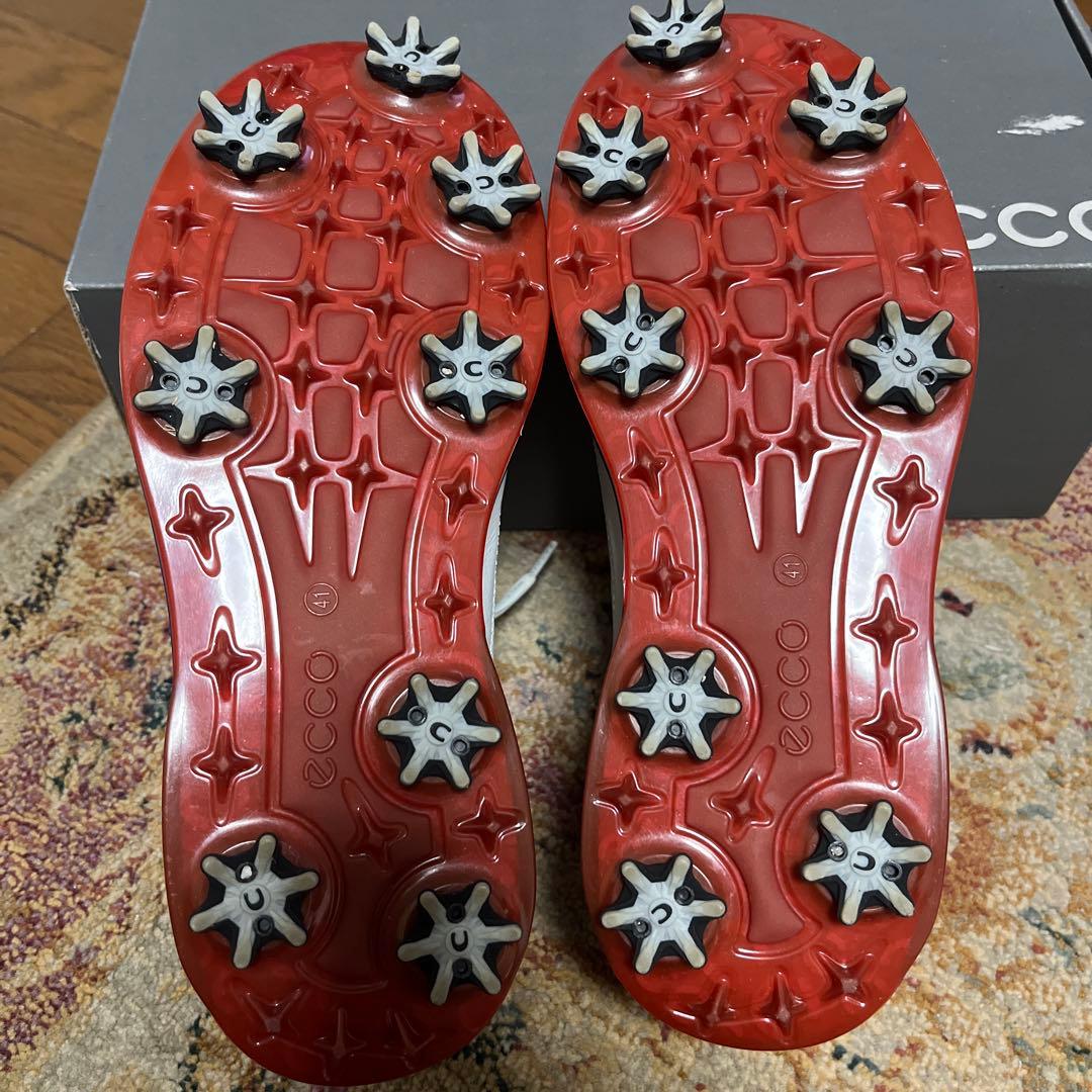 ECCO エコー　ゴルフシューズ ホワイト/レッド　25.5cm