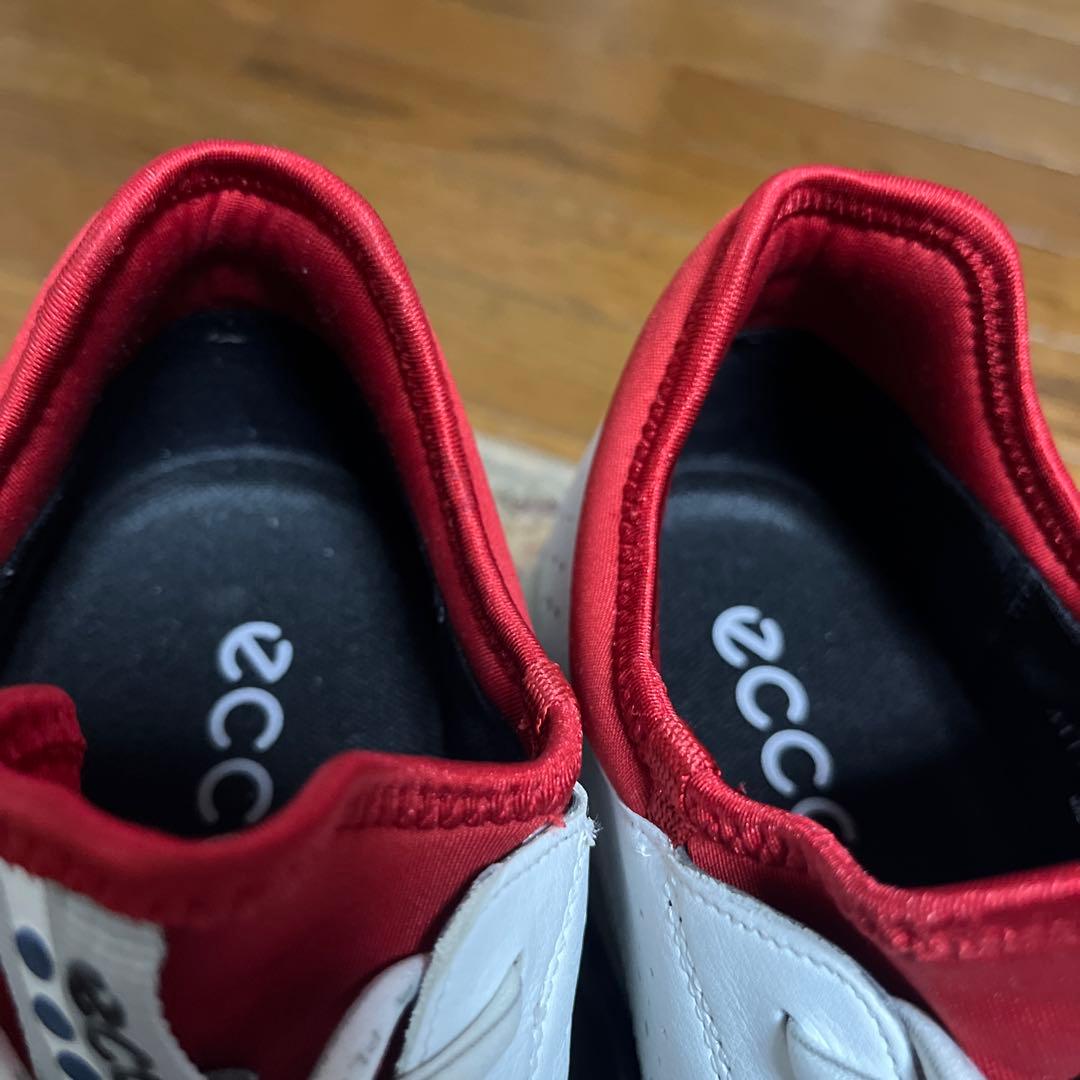 ECCO エコー　ゴルフシューズ ホワイト/レッド　25.5cm