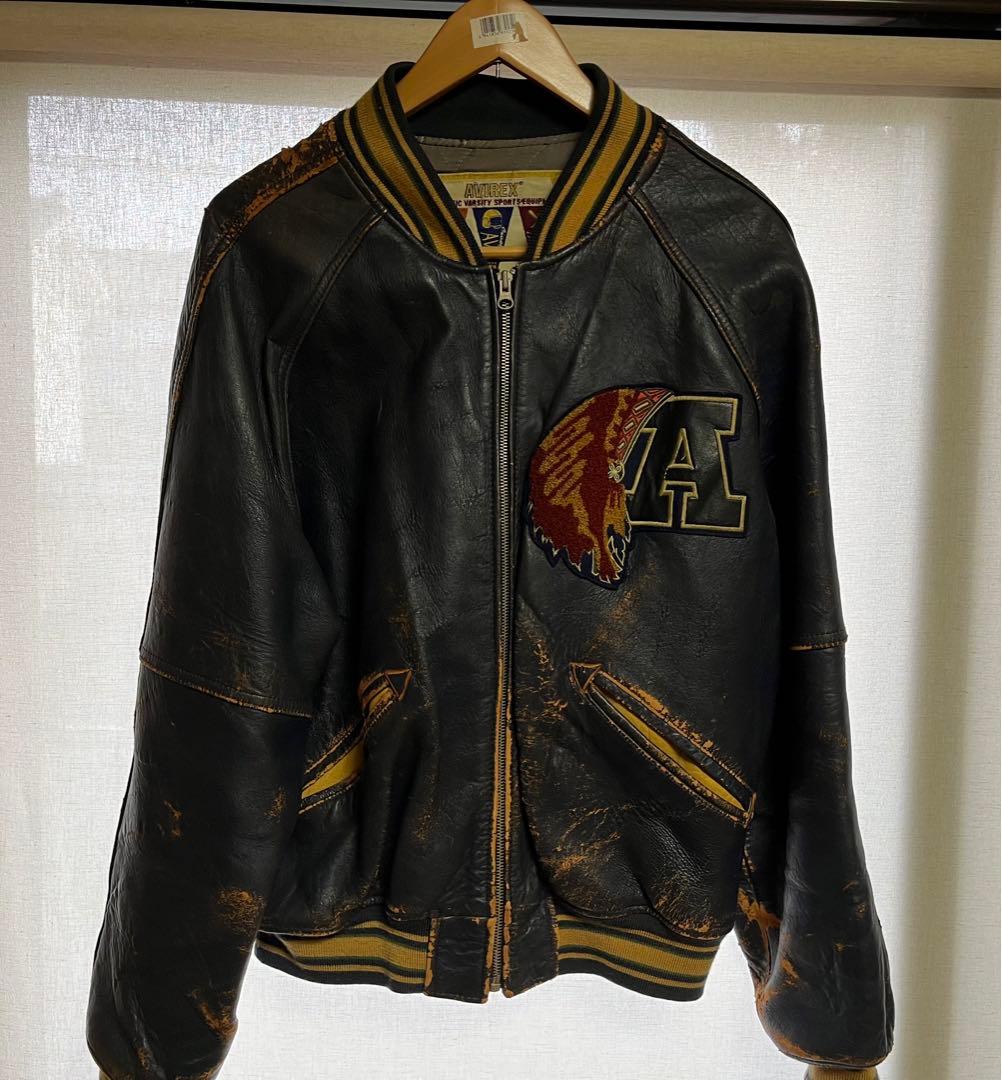 AVIREX レザー スタジャン インディアン トマホークス - メルカリ