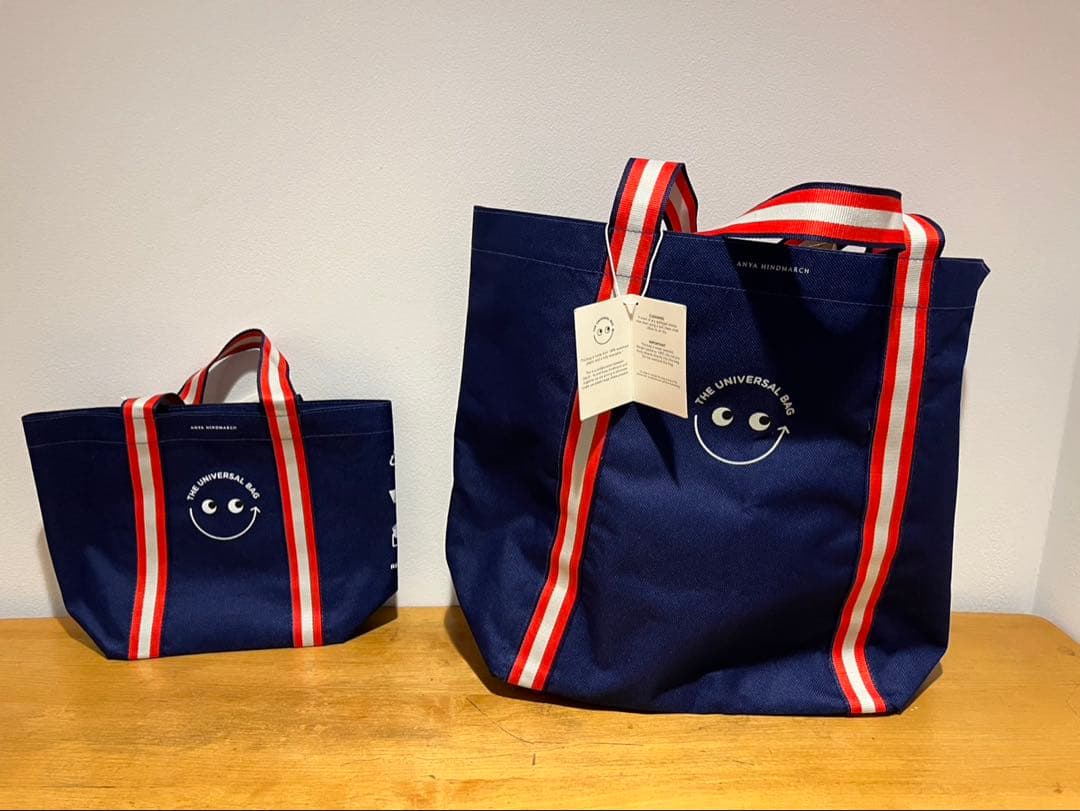 アニヤハインドマーチ 明治屋　エコバッグ　大小セット 明治屋ストアーとアニヤ・ハインドマーチのコラボレーション！ 明治屋