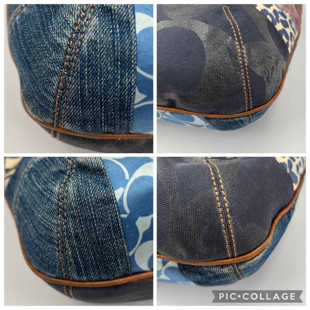 COACH コーチ パッチワーク デニム ワンショルダーバッグ10808