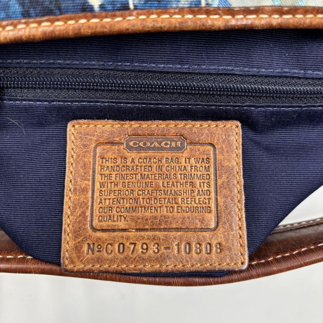 COACH コーチ パッチワーク デニム ワンショルダーバッグ10808