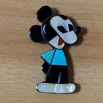 ズニ族 ミッキー インディアンジュエリー ペンダントトップ ブローチ