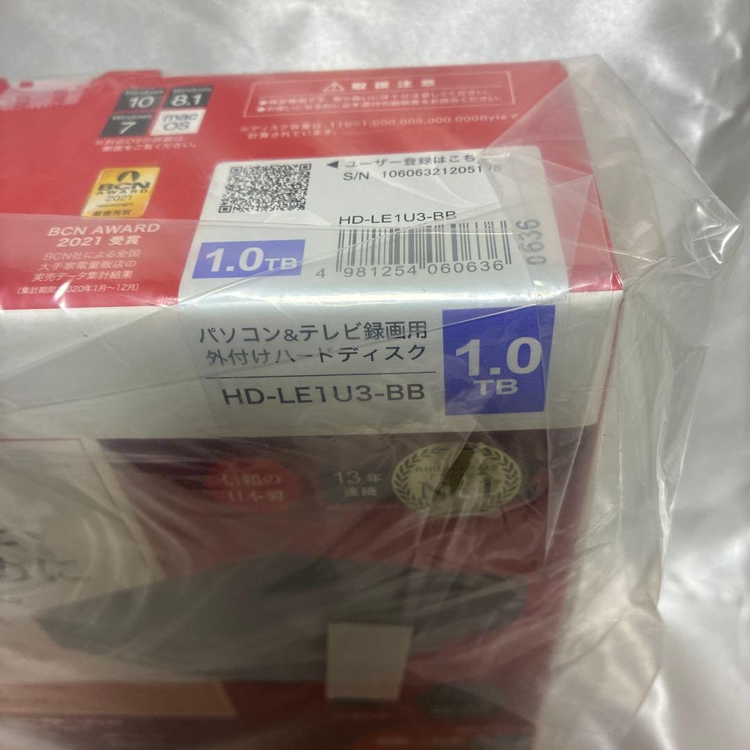 BUFFALO HD-LE1U3-BB 1.0TB 外付けハードディスク