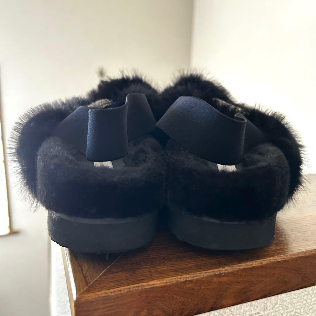 ユナイテッド アローズ ビジューフェイクファーバックストラップサンダル37