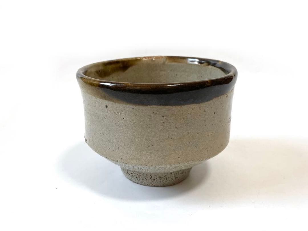 陶芸家 人間国宝 浜田庄司 濱田庄司 縁黒 茶碗 皮鯨 抹茶碗 益子焼 共