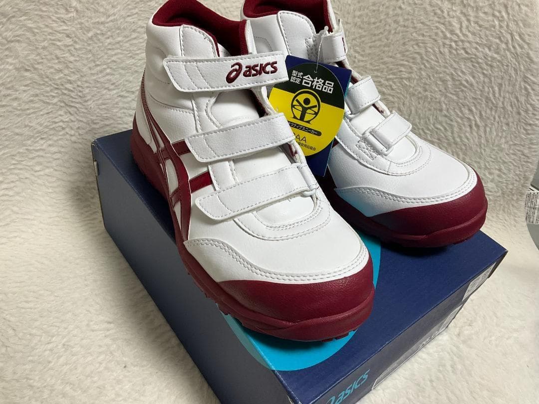 新品 アシックス ウィンジョブ CP302 ホワイト×バーガンディ 29.0cm