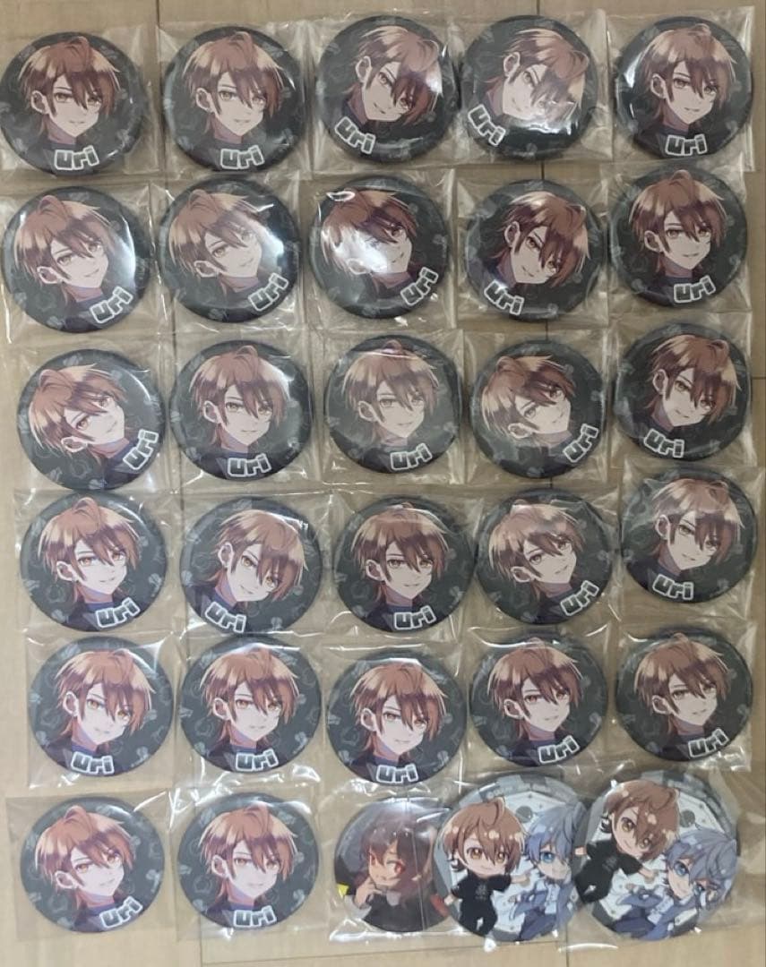 カラフルピーチ　うりさん　缶バッジ　まとめ売り うりさん 缶バッジ スクエア カラフルピーチ 2個セット まとめ売り