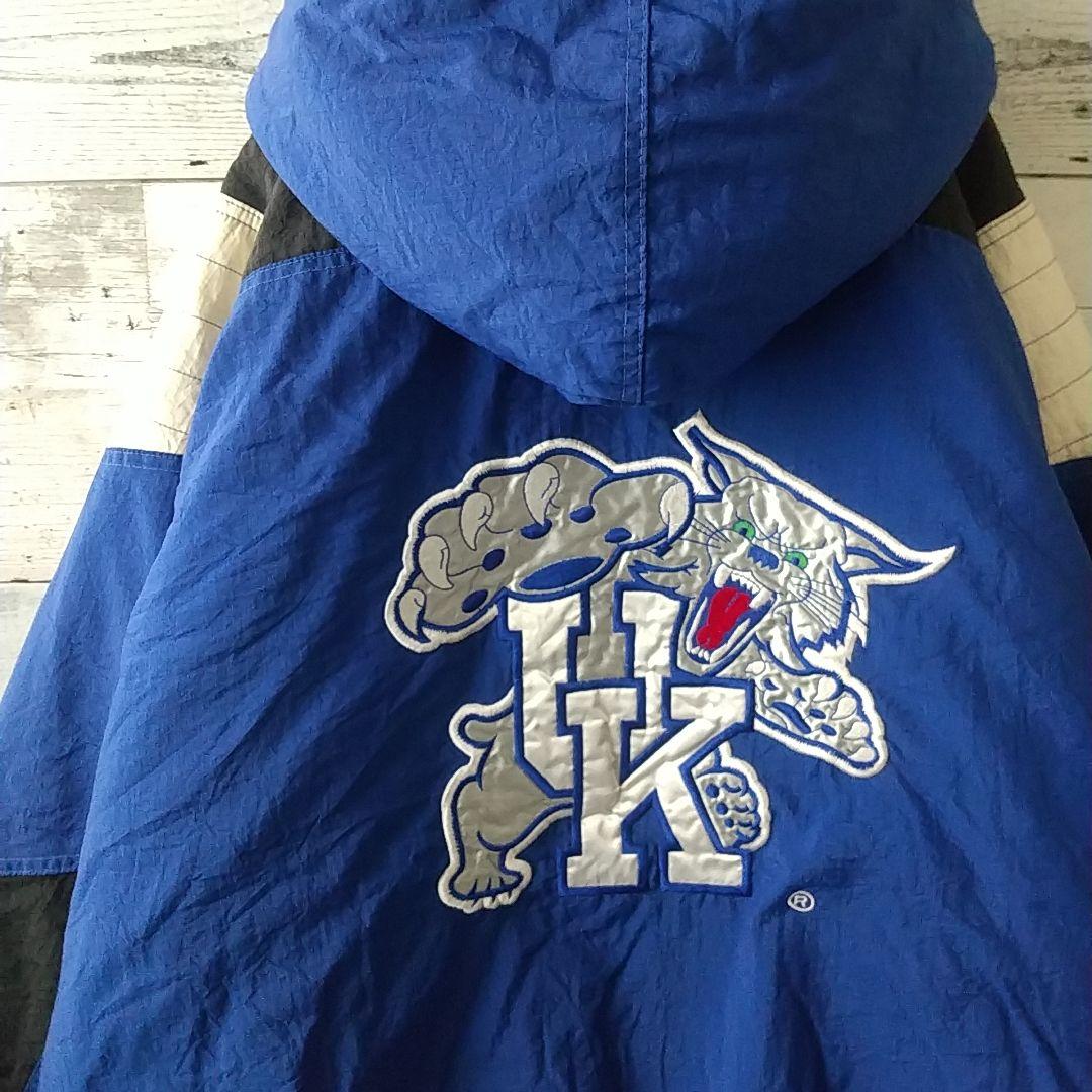 スターター 刺繍 ケンタッキー 中綿 ハーフジップ アノラック ジャケット STARTER スターター ケンタッキー・ワイルドキャッツ ハーフジップ