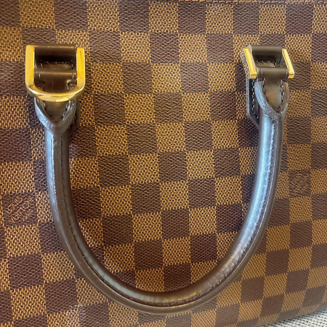 ルイヴィトン ダミエパターン ブラウンレザーハンドバッグ - メルカリ