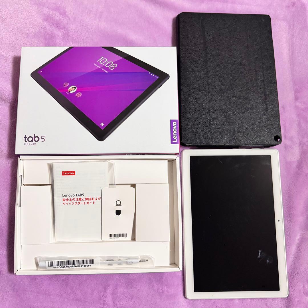 【最終値下げ】Lenovo Tab 5 ホワイト 本体 カバー、充電器付き Lenovo（レノボ） Lenovo TAB5 TAB6 TAB8 ケース SoftBank A401LV