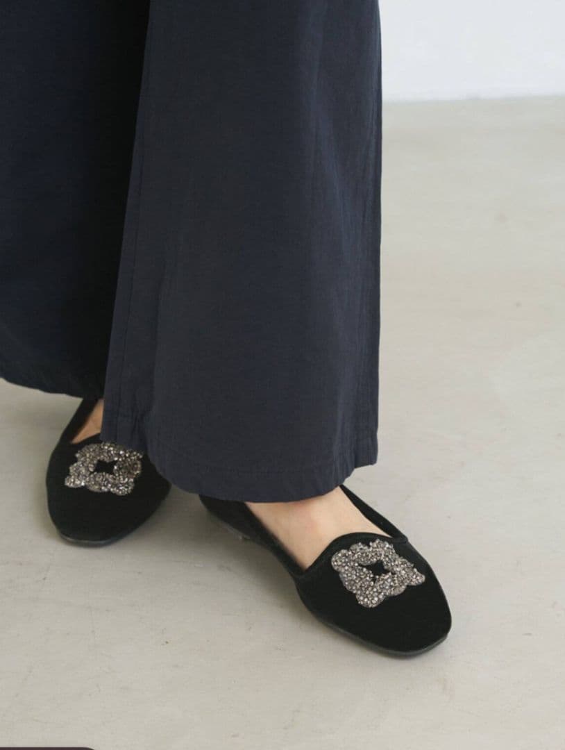 IENAイエナ MALUS/マリュス VELVET SHOES ブラック - メルカリ