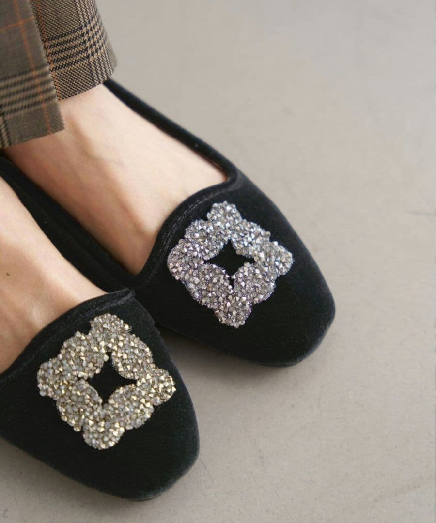 IENAイエナ MALUS/マリュス VELVET SHOES ブラック - メルカリ