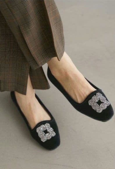 IENAイエナ MALUS/マリュス VELVET SHOES ブラック - メルカリ