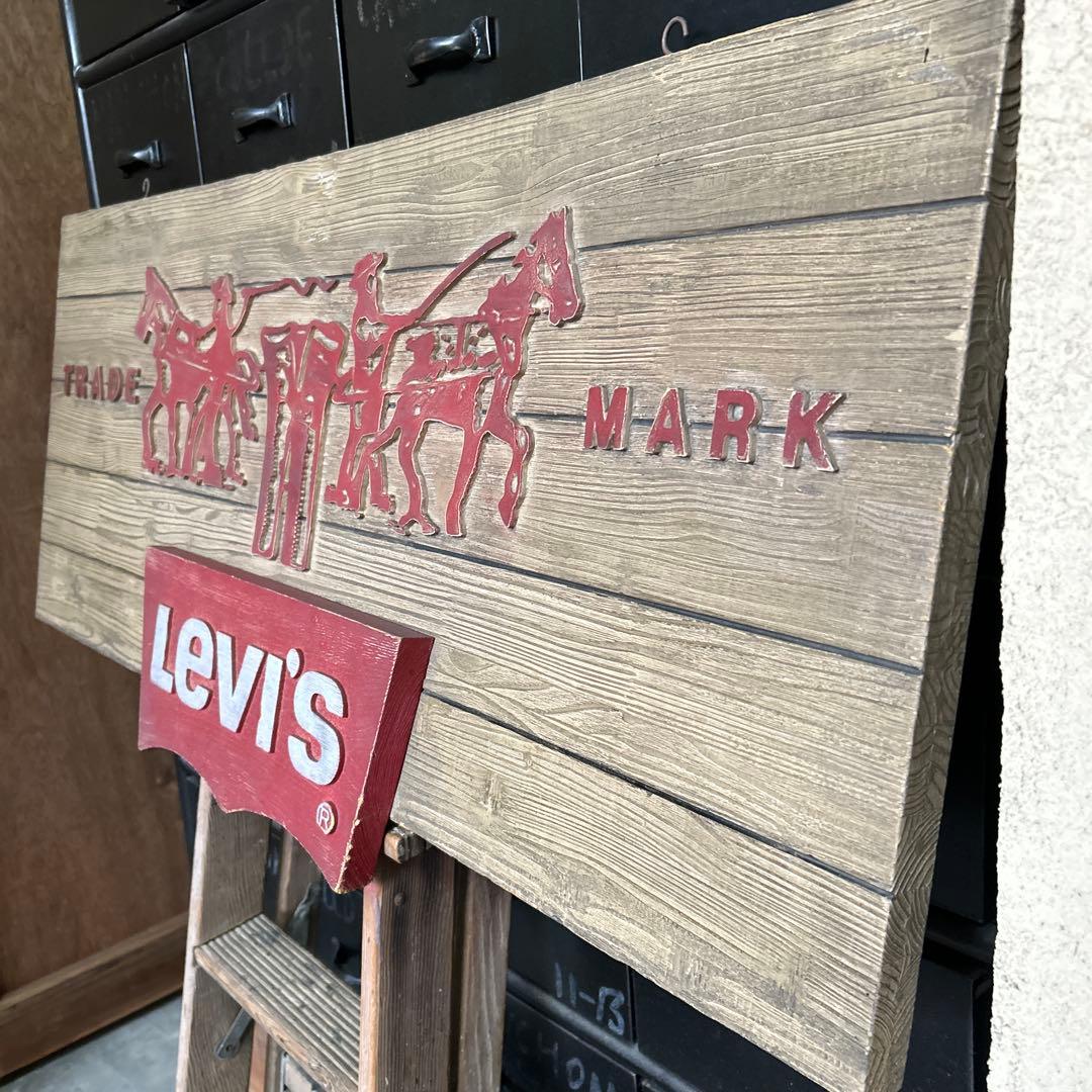 希少】リーバイス Levi's 大型看板 ウッドサイン 店舗什器 非売品 レア