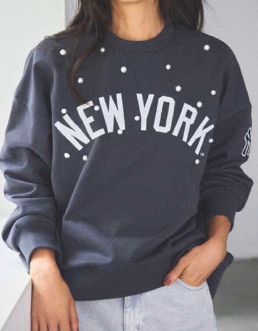 CADUNE<MLB別注>パールスウェット　ネイビー CADUNE カデュネ <MLB別注>パールスウェット ネイビー