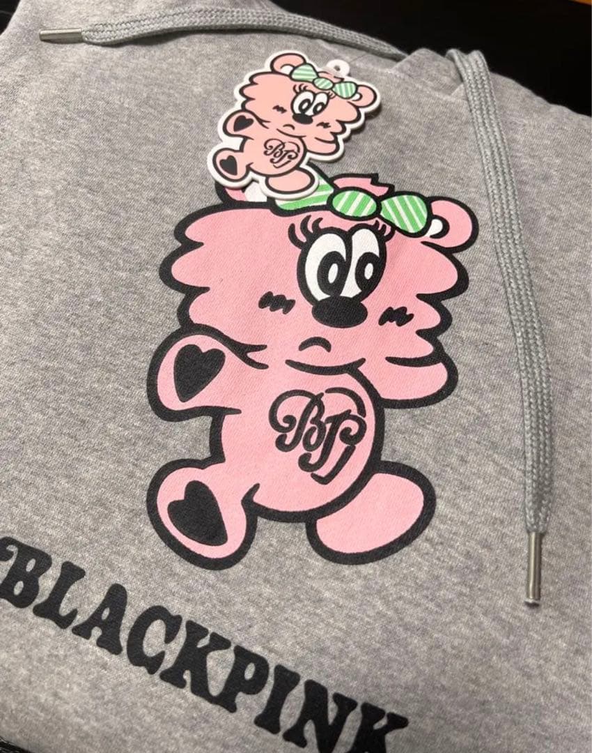 BLACKPINK Verdy PLUSH HOODIE Grey XL