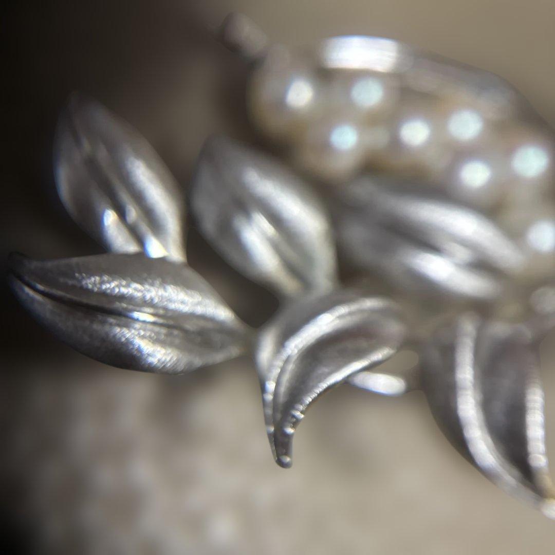 ミキモト真珠島天然真珠 銀製ブローチ