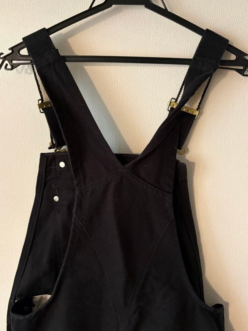 黒 コットン オーバーオール