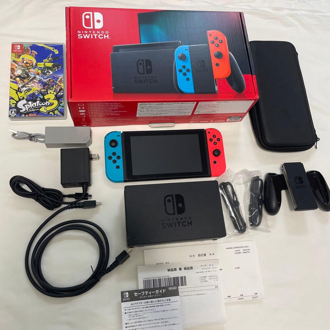 Nintendo Switch 本体 赤/青 スプラトゥーン3付き 画面フィルム - メルカリ