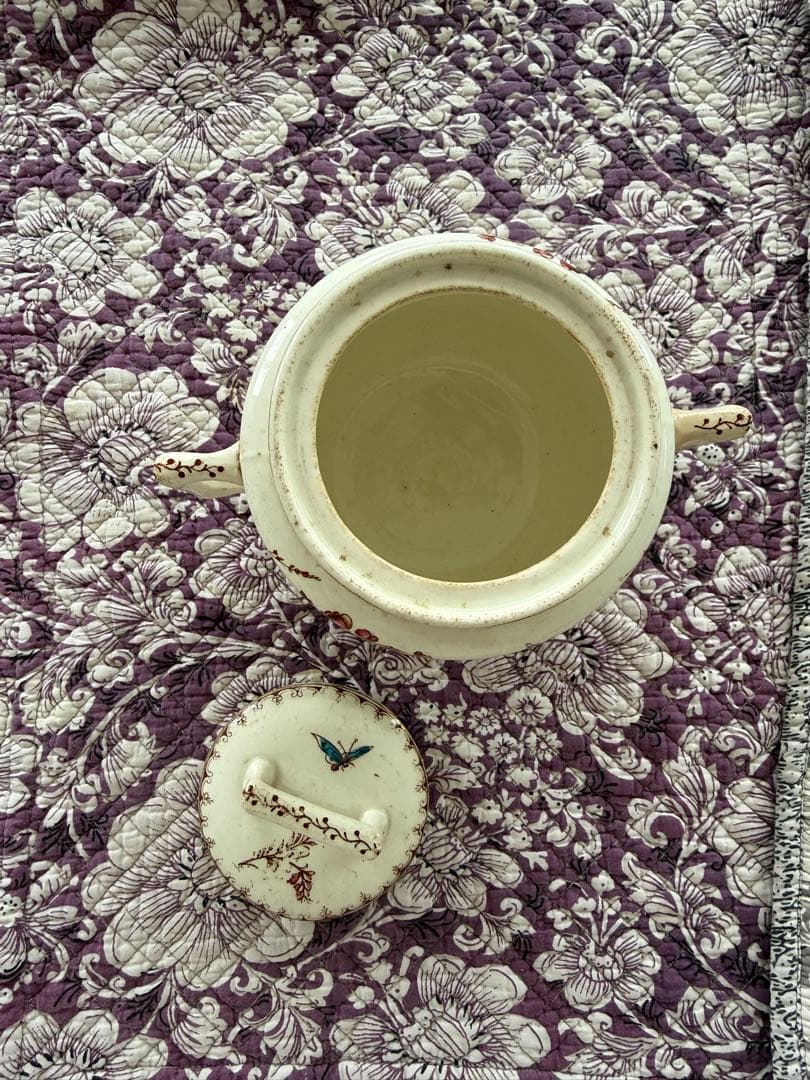 フランスアンティーク陶器リュネビィルmesangeシュガーポット - メルカリ