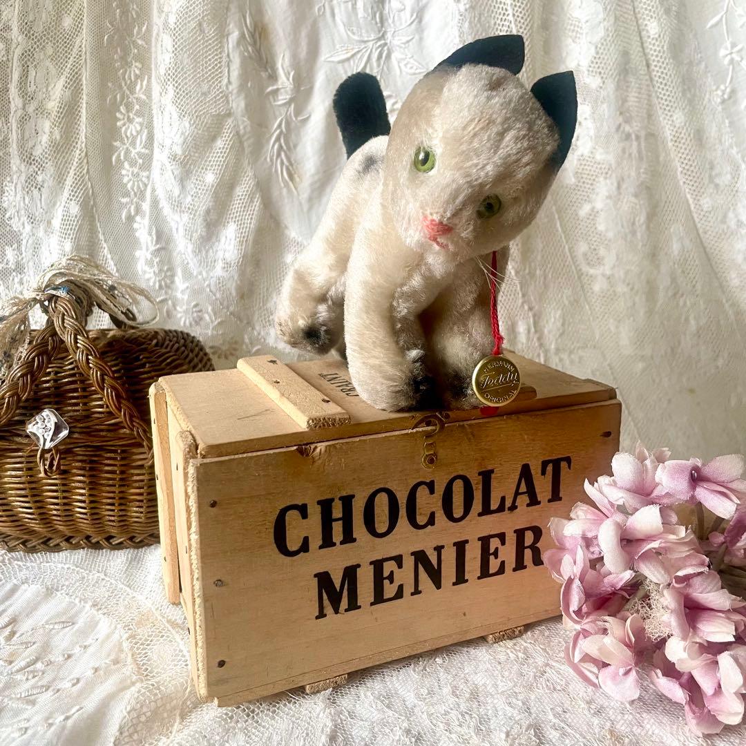 ショコラムニエ ウッドコンテナ大 木箱 フランスアンティークCHOCOLAT