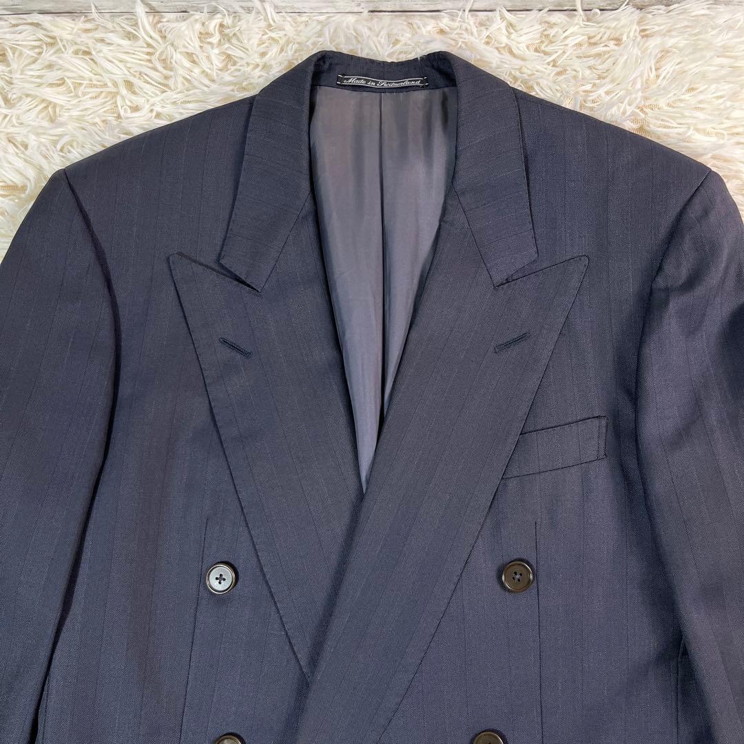 エルメネジルドゼニア ダブルスーツ ブラック系 シャドーストライプ