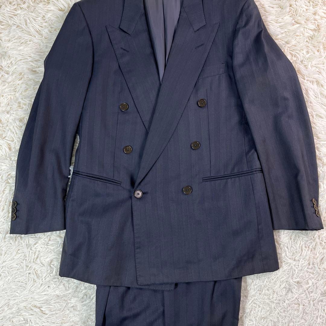 エルメネジルドゼニア ダブルスーツ ブラック系 シャドーストライプ