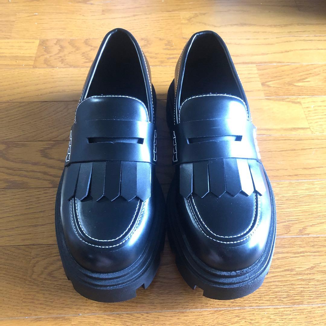 ZARA フリンジ チャンキー ローファー 厚底 27.5cm - メルカリ