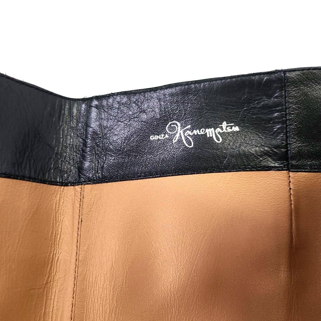 銀座カネマツ　本革ロングブーツ 24.5cm　ポインテッドトゥ　美脚