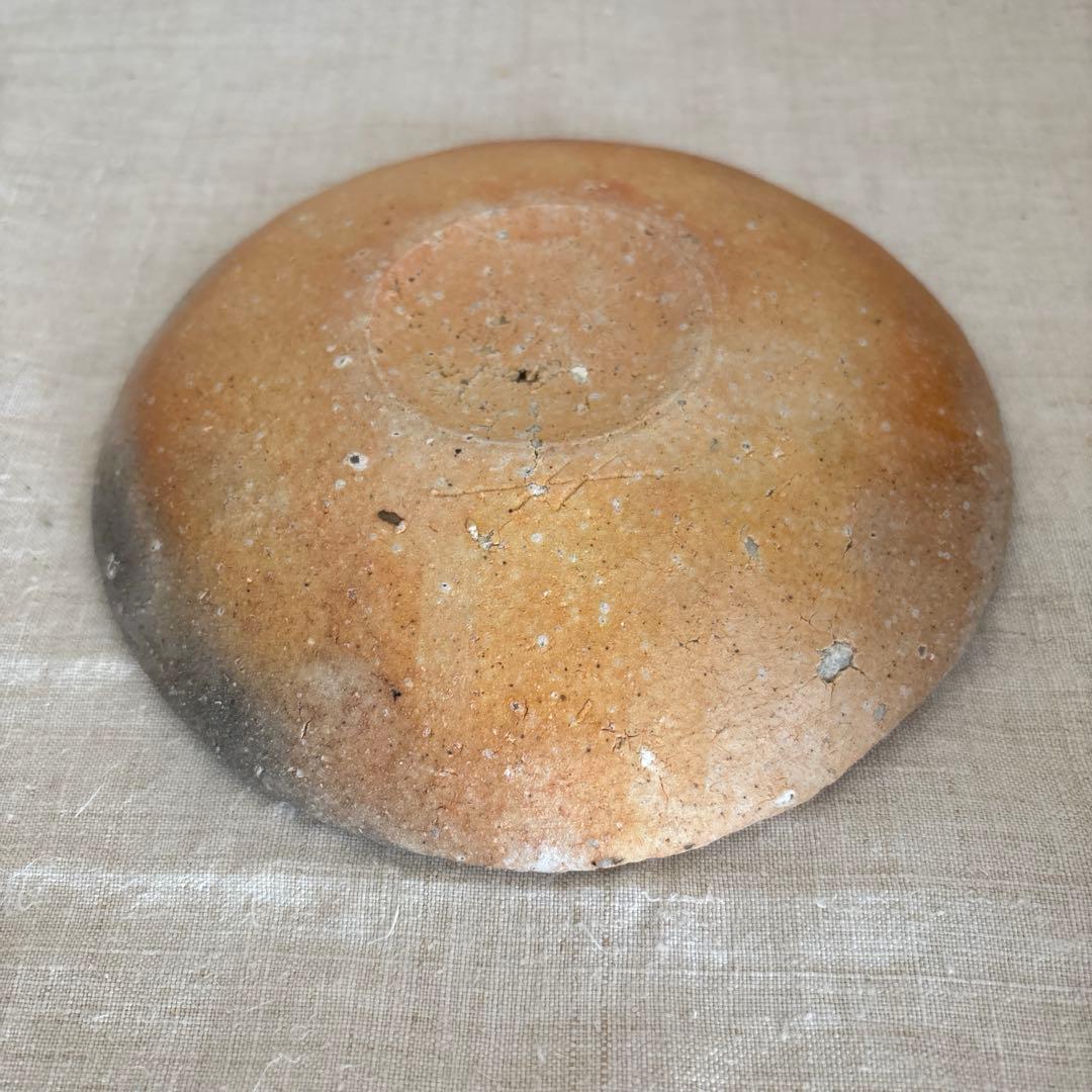 難あり 山田洋次 器 文字のスリップウェア 中皿5.5寸