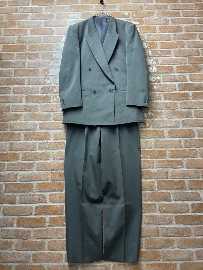 00s ダブルジャケット　セットアップ　ダブルスーツ　レトロ　グレー　y2k 00s ダブルジャケット セットアップ ダブルスーツ レトロ グレー y2k