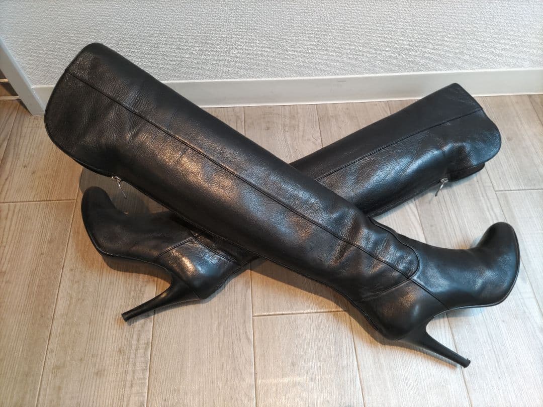 ダイアナ 黒 ニーハイブーツ 9センチヒール 24センチ - 靴最低 価格