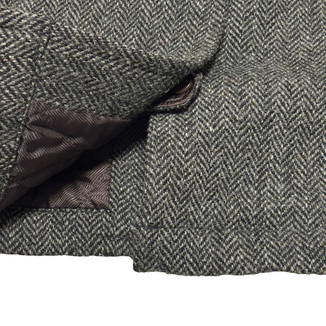 美品 スコッチハウス ハリスツイード ヘリンボーン ツイード ダッフル