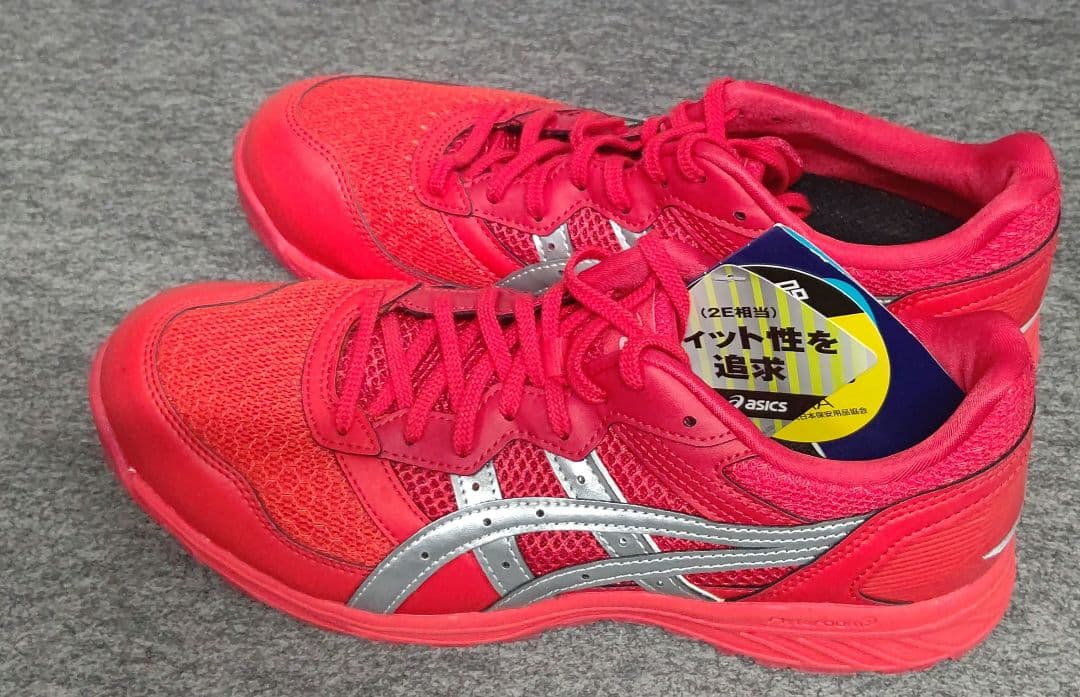 asics 赤 安全靴 メッシュ素材　26.5cm