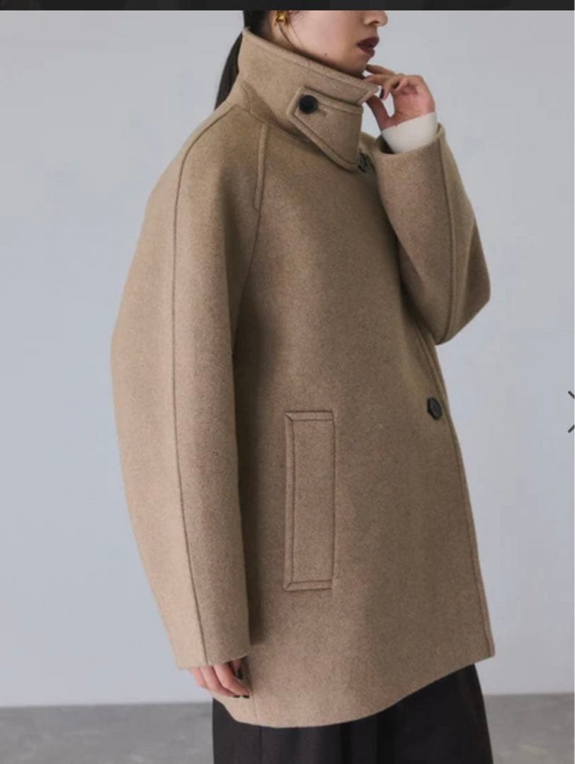 ぽさん様 アダムエロぺ ウールボンディングミドルコート キャメル 新品