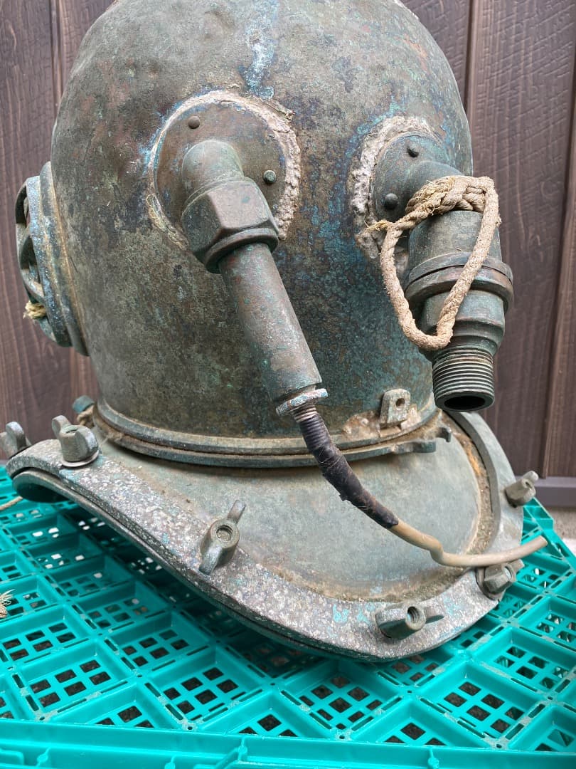 ビンテージ アンティーク 希少 潜水ヘルメット 銅 真鍮 重さ17kg