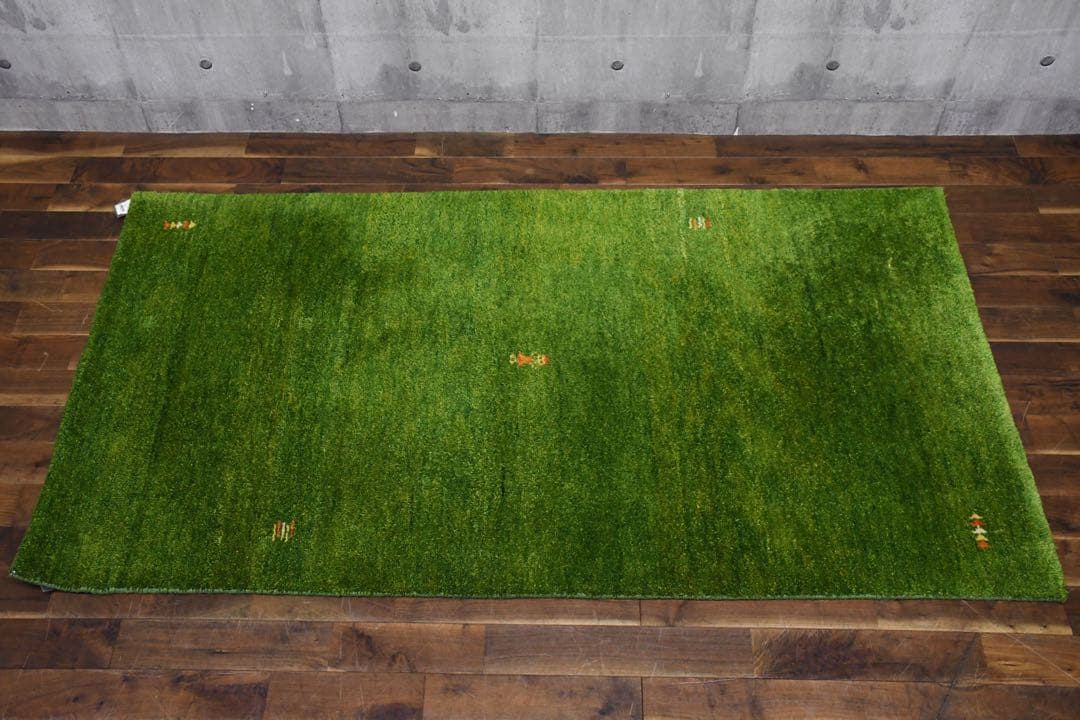 EFK115 展示品 ギャッベ 手織り ウール100% グリーン ラグ 絨毯 - メルカリ